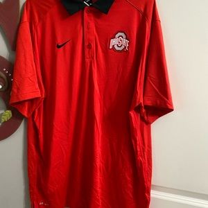 Red Nike Ohio state polo.  New size xl